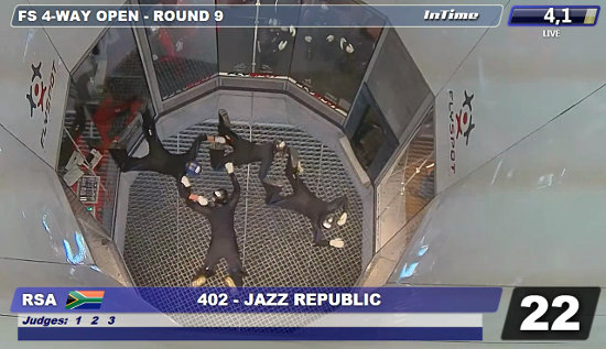 Jazz Republic competing at the 2nd FAI World Cup of Indoor Skydiving last week